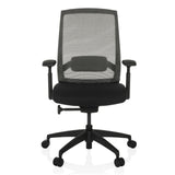 Sort Professionel kontorstol COLORE med netryg og femhjulet fodkryds fra hjh OFFICE – 360-graders visning (forfra 0°)