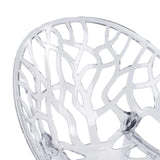 Transparent, netagtigt ryglændesign på stolen med fire ben Artifo T fra hjh LIVING