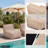 Beige Oppustelig Sofa Sitzolo Air med detaljer af hanke og lynlås fra hjh LIVING (AI-genereret billede)