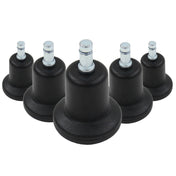 Fünf schwarze Stuhlgleiter 5 x STAND Nr. 11 mit silberfarbenen Metallstiften von hjh OFFICE