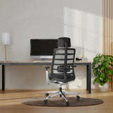 Sort High End kontorstol SPINIO ELITE L med netryglæn og nakkestøtte fra hjh OFFICE