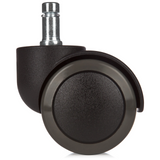 Sorte stolehjul 5x ROLO 10mm/50mm til hårde gulve med metalstift fra hjh OFFICE – 360-graders visning (bagfra 180°)