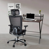 Sort High End kontorstol NOVA PRO I med nakkestøtte og mesh-ryglæn fra hjh OFFICE