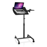 Sort Ståskrivebord VM-SL med bærbar computerholder, musemåtte og hjul fra hjh OFFICE