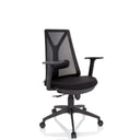 Home Office kontorstol FALUN BASIC i sort med netryglæn og armlæn fra hjh OFFICE