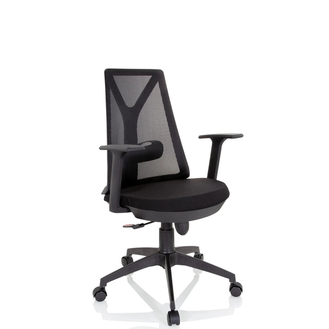 Home Office kontorstol FALUN BASIC i sort med netryglæn og armlæn fra hjh OFFICE