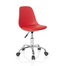 Roter Kinderdrehstuhl FANCY II mit glänzender Chrombasis und fünf Rollen von hjh OFFICE