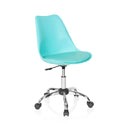 Home Office kontorstol FANCY PRO i turkis med forkromet fodkryds og hjul fra hjh OFFICE