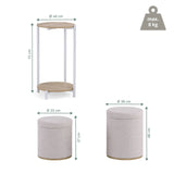 Måltegning af Nestup 1 sidebord med en højde på 72 cm og en diameter på 44 cm fra hjh LIVING
