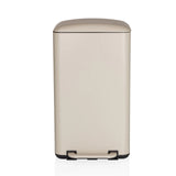 Beige Papirkurv CLEAN BEVA med 30 liters kapacitet og fodpedal fra hjh OFFICE