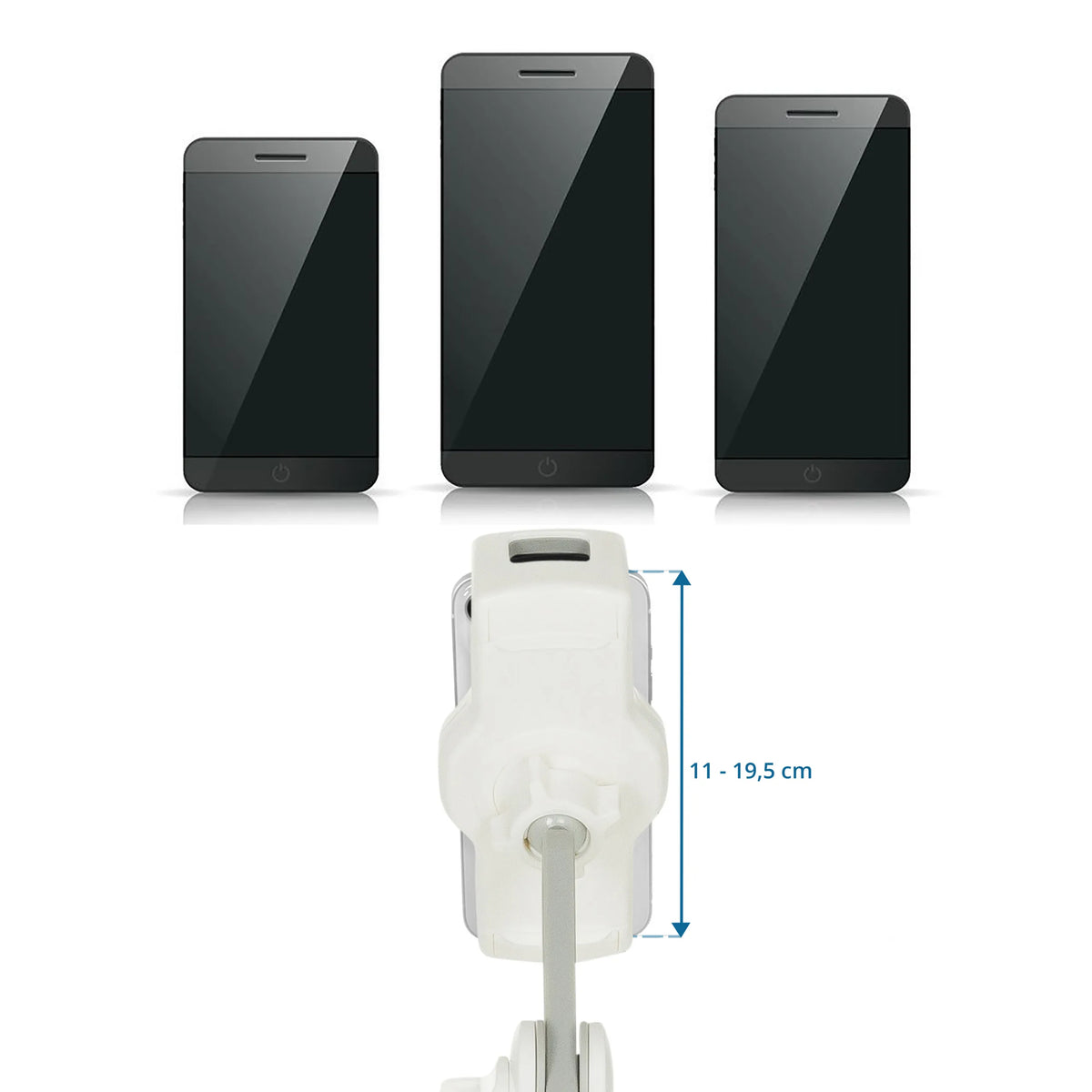 Justerbar holder til Holder til mobiltelefon & tablet COMFILAP II med mål 11 - 19,5 cm fra hjh OFFICE