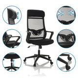 Home Office kontorstol NEKEO i sort med justerbare detaljer og hjul fra hjh OFFICE