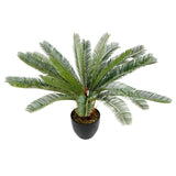 Kunstige plante CYCAS i grøn farve med sort overpotte fra hjh OFFICE