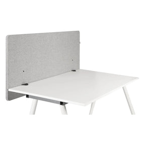 Bordopdeler FLEXMIUT D 120 i lysegrå meleret look på et hvidt skrivebord fra hjh OFFICE