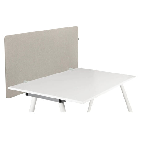Bordopdeler FLEXMIUT D1 i taupe monteret på et hvidt skrivebord fra hjh OFFICE