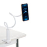 Hvid holder til mobiltelefon & tablet FLEXMOBI I med fleksibel svanehals og bordklemme fra hjh OFFICE