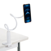 Hvid holder til mobiltelefon & tablet FLEXMOBI I med fleksibel svanehals og bordklemme fra hjh OFFICE