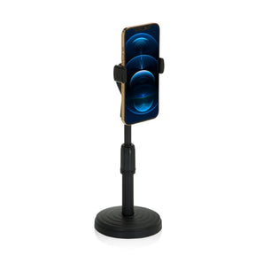 Sort Holder til mobiltelefon & tablet FLEXMOBI II med rund fod og smartphone fra hjh OFFICE