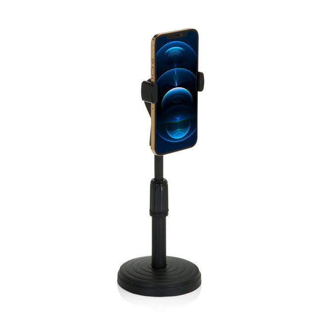 Sort Holder til mobiltelefon & tablet FLEXMOBI II med rund fod og smartphone fra hjh OFFICE