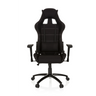 Sort Spillestol GAME FORCE med stofbetræk, hvide pynte syninger og armlæn fra hjh OFFICE