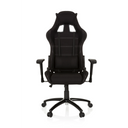 Sort Spillestol GAME FORCE med stofbetræk, hvide pynte syninger og armlæn fra hjh OFFICE