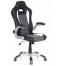 Gaming-Stuhl GAME SPORT in Schwarz, Grau und Weiß mit Schalensitz und silbernem Fußkreuz von hjh OFFICE