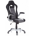 Gaming-Stuhl GAME SPORT in Schwarz, Grau und Weiß mit Schalensitz und silbernem Fußkreuz von hjh OFFICE