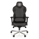 Sort Spillestol GAMEBREAKER COLOSSUS med kunstlæderbetræk og poleret stjernefod fra hjh OFFICE