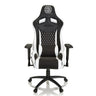 Spillestol GAMEBREAKER SX 04 i sort-hvid med rudestikninger og armlæn fra hjh OFFICE