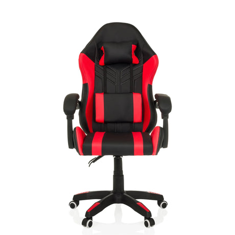 Spillestol GAMEBREAKER W02 i sort-rød med nakkestøtte og armlæn fra MyBuero