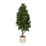 Kunstige plante Garcinia med grønne blade i en cremefarvet potte fra hjh OFFICE