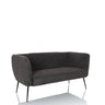 Grå loungesofa HAYRIVER med stofbetræk og fire slanke sorte metalben fra hjh LIVING