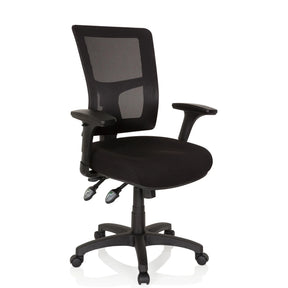 Sort Professionel chefstol IMPACT PRO med netryglæn og armlæn fra hjh OFFICE