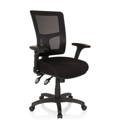 Sort Professionel chefstol IMPACT PRO med netryglæn og armlæn fra hjh OFFICE