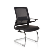 Sort Frisvinger INVENTOR V PRO med netryglæn, armlæn og forkromet sledestel fra hjh OFFICE