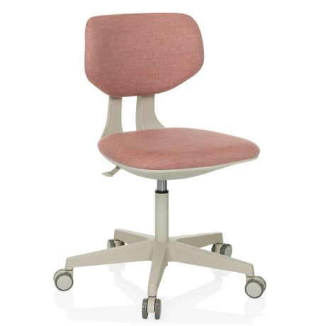 Lyserød Drejestol til børn KID CLASSIC med beige stel og fem hjul fra hjh OFFICE