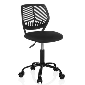 Sort Drejestol til børn KID QB med åndbart ryglæn og hjul fra hjh OFFICE