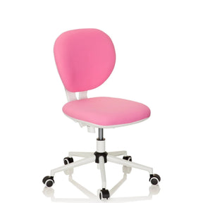 Snurrestol til børn KID VIVO i pink med hvidt fodkryds og hjul fra hjh OFFICE