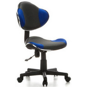 Kinderdrehstuhl KIDDY GTI-2 in Grau und Blau mit Netzbezug und Rollenfußkreuz von hjh OFFICE
