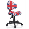 Kinderdrehstuhl KIDDY GTI-2 mit Union-Jack-Muster in Blau, Rot und Weiß von hjh OFFICE