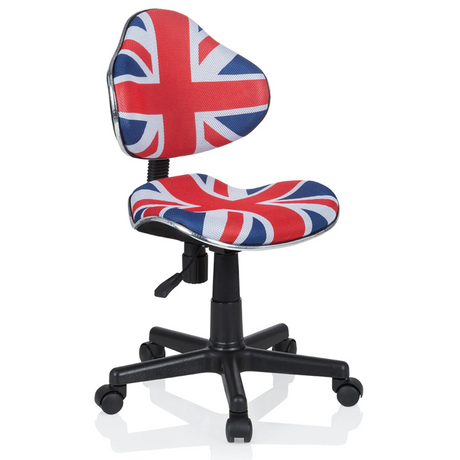 Kinderdrehstuhl KIDDY GTI-2 mit Union-Jack-Muster in Blau, Rot und Weiß von hjh OFFICE