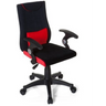 Drejestol til børn KIDDY PRO AL i sort og rød med armlæn og stjernefod med hjul fra hjh OFFICE