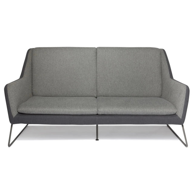 Lysegrå loungesofa LAGUN med mørkegrå detaljer og slanke metalben fra hjh OFFICE