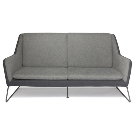 Lysegrå loungesofa LAGUN med mørkegrå detaljer og slanke metalben fra hjh OFFICE