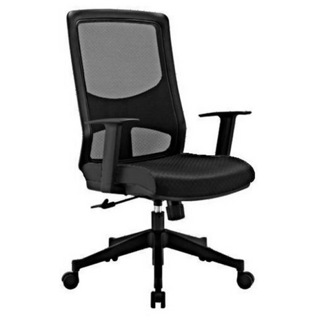 Professionel kontorstol LAVITA i sort med netryglæn og armlæn fra hjh OFFICE