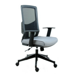 Professionel kontorstol LAVITA i sort og grå med netryglæn og armlæn fra hjh OFFICE