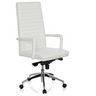 Hvid Professionel chefstol LENGA med quiltet polstring og forkromet fodkryds fra hjh OFFICE