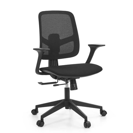 Sort Home Office kontorstol Malio med netryglæn og armlæn fra hjh OFFICE