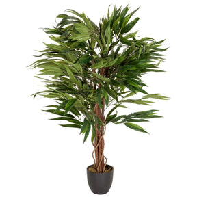 Grøn Kunstige plante MANGO med tætte blade i en sort potte fra hjh OFFICE