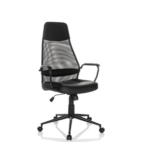 Sort Home Office chefstol MARCOZ med netryglæn og armlæn fra MyBuero